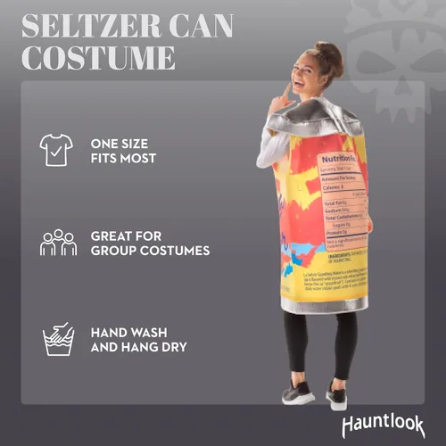Vista 2 de Disfraz de lata de bebidas Disfraz de Halloween para mujeres y hombres Talla única