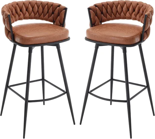 Vista 20 de BV - Juego de 2 taburetes de bar de altura de mostrador, taburetes de bar de altura de asiento de 26 pulgadas, taburetes de bar giratorios de 180°