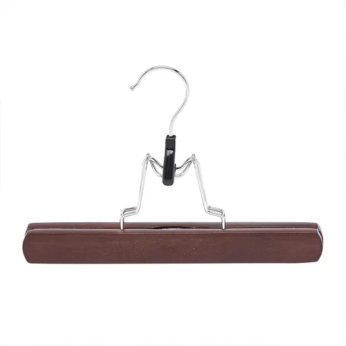 Vista 9 de Amazon Basics Perchas de madera para pantalones, organizador de armario, cereza, paquete de 10