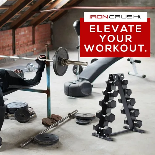 Vista 6 de Iron Crush Soporte para mancuernas con marco A, capacidad de peso resistente de 500 libras para el hogar o el gimnasio