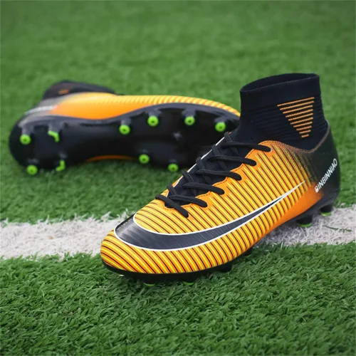 Vista 3 de MDPCX Zapatos de fútbol unisex competitivos para hombres y mujeres, botas de fútbol para interiores y exteriores, atléticos, para césped,