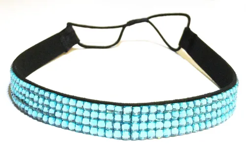 Vista 15 de WigsPedia Diadema elástica de cristal con diamantes de imitación, 4 filas, banda elástica para el cabello para mujer (verde bosque)