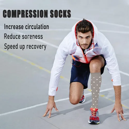Vista 3 de CTHH 57 pares de calcetines de compresión para mujeres y hombres, medias de compresión para apoyo, correr, atletismo, enfermería, viajes
