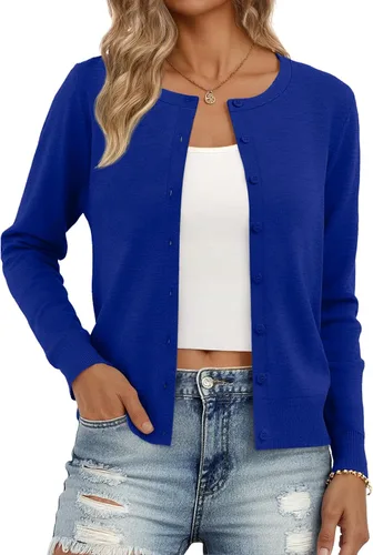 Vista 23 de Trendy Queen Women's Lightweight Knit Cardigan Gris Melange
