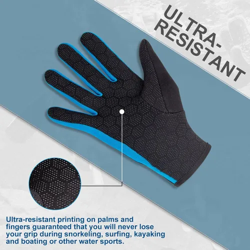 Vista 2 de XUKER Guante de neopreno, guantes de traje húmedo de 1.5mm y 2mm para buceo, esnórquel, remo, surf, kayak, canoa, pesca con lanza, esquí y otros