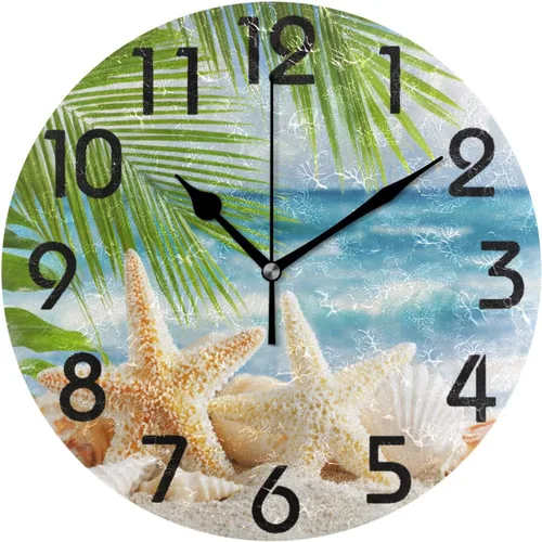 Vista 9 de Naanle Elegante reloj de pared redondo de madera vintage con diseño de girasoles 3D, de 9.5 pulgadas, funciona con pilas, de cuarzo, analógico