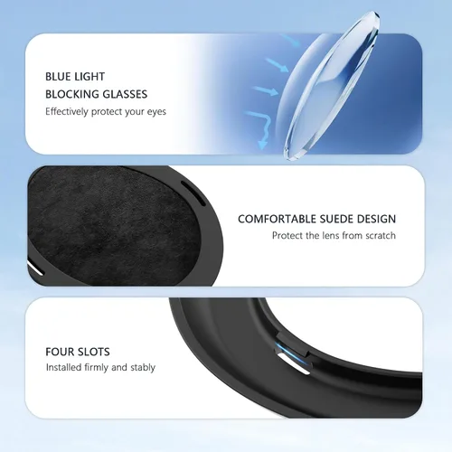 Vista 5 de Lens Protector Cover Kit for Meta Quest 3, Protector Accessories Compatible with Oculus Quest 3, Glasses Spacer Anti-Scratch Ring with Blue Light