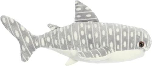 Vista 2 de Aurora® Adorable Flopsie™ - Animal de peluche de tiburón ballena, facilidad juguetona, compañeros atemporales, color gris, 12 pulgadas
