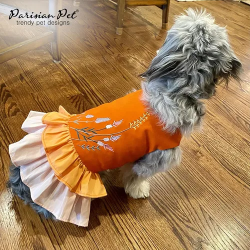 Vista 6 de Parisian Pet Vestido de Verano con Bloques de Color - Vestido Ligero sin Mangas - Atuendo de Playa para Perro - Lavable a Máquina para Perros Juego