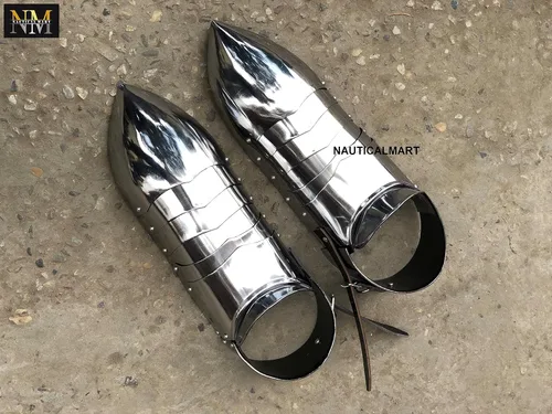 Vista 2 de NauticalMart Par de zapatos de armadura Caballero medieval Armadura de acero Sabaton