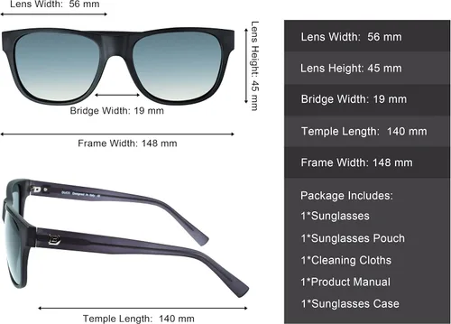Vista 3 de DUCO Gafas de sol polarizadas clásicas vintage para mujer, gafas de sol de conducción 100% bloqueo UV DC2145, Marco transparente mate lente gris