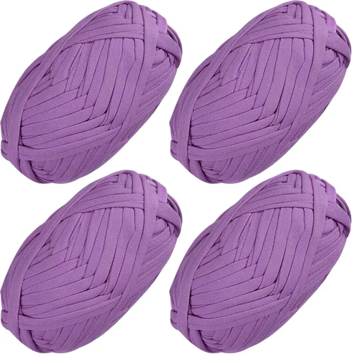 Vista 13 de 2 piezas de tela elástica para camisetas, hilo de crochet para tejer DIY, hilo de punto grueso tipo espagueti para proyectos de bolsos, mantas Aqua