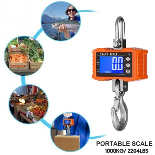 Vista 4 de Geevorks Báscula colgante digital portátil resistente para grúa, escala colgante digital de precisión industrial, 2,204.6 lbs (2204 libras)