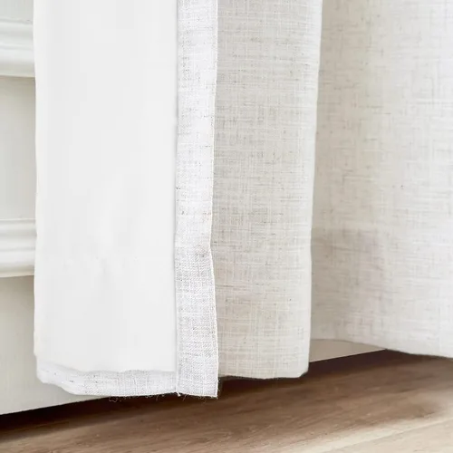Vista 7 de Frelement Cortinas de oscurecimiento de habitación con forro opaco para dormitorio, cortinas plisadas de lino con aislamiento térmico para sala