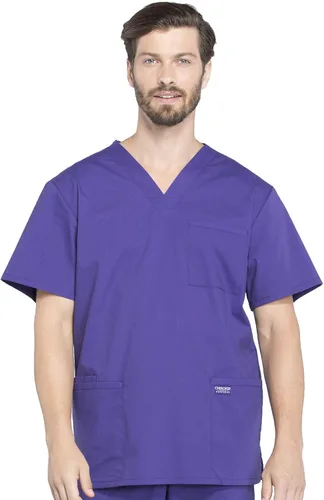 Vista 7 de Cherokee WW Professionals WW695 - Camisa de uniforme sanitario para hombre, con cuello en V