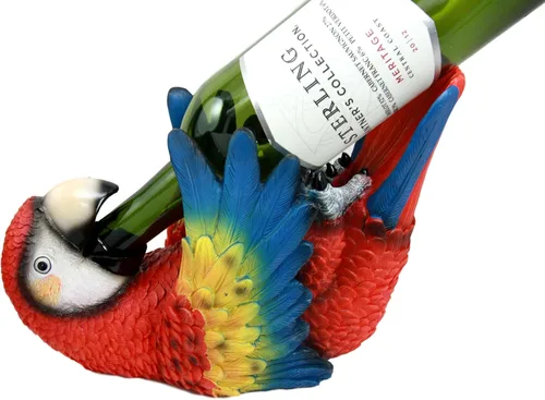 Vista 8 de Ebros Gift Tropical Rio Rainforest BlueScarlet Guacamayo Loro Portabotellas de vino Figura Caddy 10.25 pulgadas de largo Cocina Comedor Fiesta