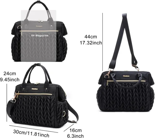 Vista 4 de Bolso Pequeño de Pañales, Bolso Mediano de Pañales Convertible para Mujer, Bolso de Pañales de Mano y Bandolera
