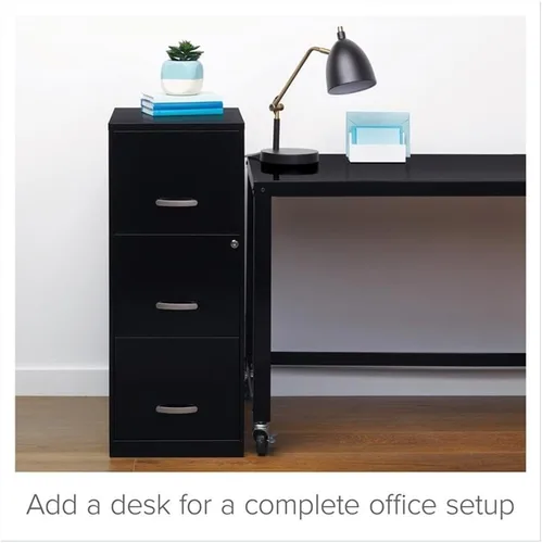 Vista 4 de Office Designs Cooper - Archivador de letras con 3 cajones, color negro