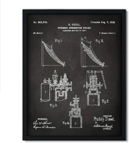 Vista 68 de Andaz Press Póster de decoración de pared con estampado de patente de pizarra, 8.5 x 11 pulgadas, aviones, trenes, automóviles, póster de patente