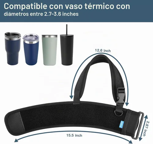 Vista 2 de Xxerciz Soporte para botella de agua con correa ajustable para el hombro, soporte portátil para botella de agua para caminar Portable