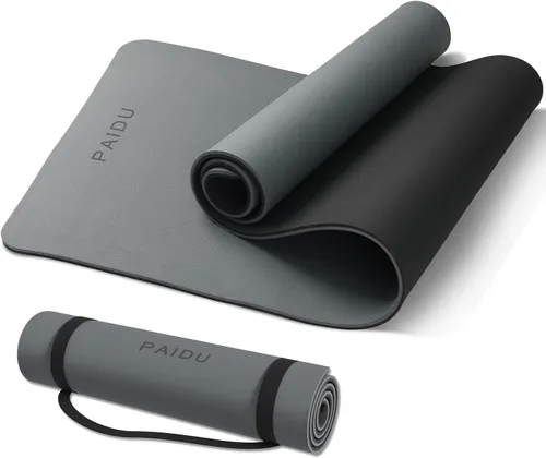 Vista 8 de PAIDU Yoga Mat Non Slip Anti-tear,extra thick-2/5 inch（10MM）High Resiliency Professional POE Yoga Mats for Women Men Kids,72"x24"inch,Workout, Yoga