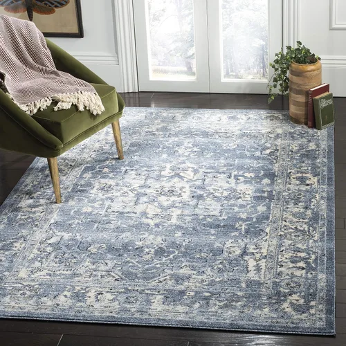 Vista 12 de SAFAVIEH - Alfombra decorativa de la colección Charleston, 2 pies x 4 pies, marfil y azul marino, diseño tradicional, ideal para áreas de alto
