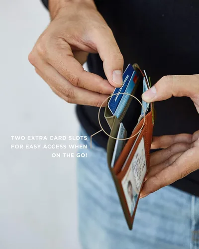 Vista 3 de SERMAN BRANDS Billetera delgada y plegable para hombre con bloqueo RFID minimalista de bolsillo frontal para hombre delgada y elegante