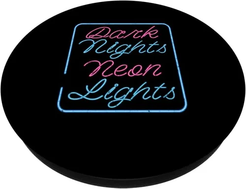 Vista 2 de Synthwave Dark Nights Neon Lights PopSockets PopSockets PopGrip intercambiable PopGrip estético vintage de los años 80