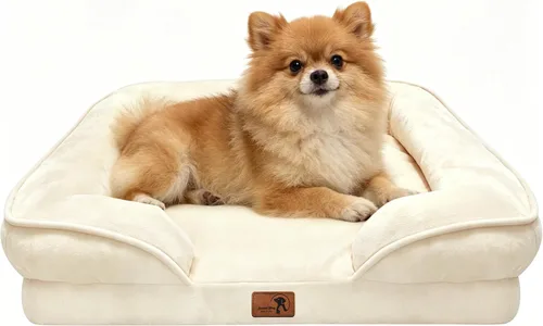 Vista 37 de Spotted Play Cama ortopédica para perros con lados, sofá cama para perros pequeños, sofá cama de espuma de apoyo para mascotas con funda extraíble