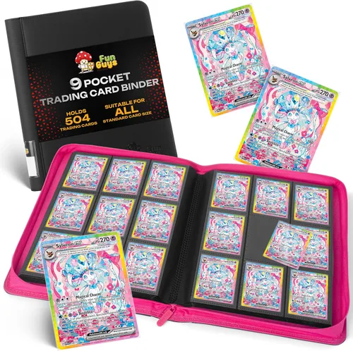 Vista 18 de FunGuys Toploader - Carpeta de almacenamiento para tarjetas intercambiables, 384 12 bolsillos para Yugioh, MTG, TCG, carpetas de tarjetas para 12