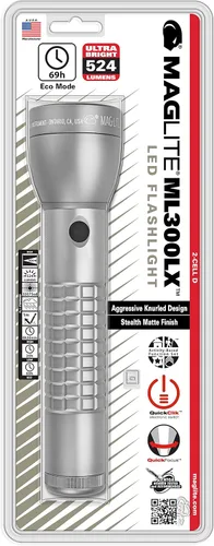 Vista 8 de Linterna MagLite de luz LED, de color negro mate y que necesita 2 baterías D (ML300LX)