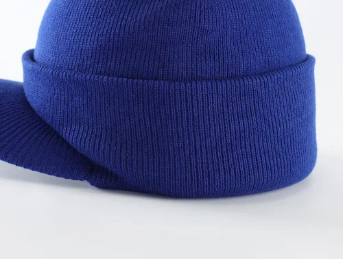 Vista 50 de Home Prefer - Gorro de invierno para hombre con visera, cálida y doble punto.