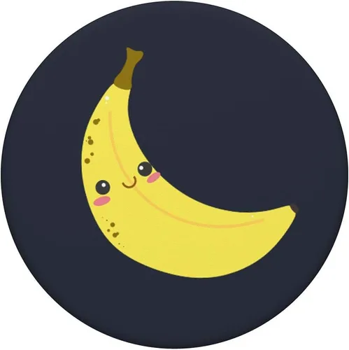 Vista 3 de Accesorio para el ventilador de la marca Banana Fruit Grey Lover de Kawaii Pop Socket – PopSockets Grip y soporte para teléfonos y tabletas, Negro