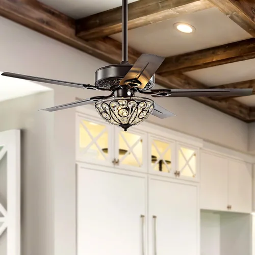 Vista 7 de JONATHAN Y JYL9704A Ali 48" Ventilador de techo LED de hierro forjado de 3 luces con control remoto, clásico, glam, tradicional, transicional