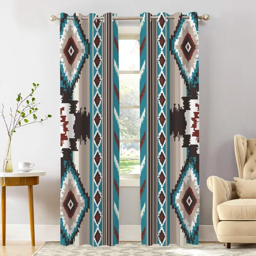 Vista 10 de Shrahala Art Nouveau Floral Pattern Blackout Curtain Tiers, Delicate Vine and Flower Design Kitchen Valance Light Blocking Tier Drapes with Rod