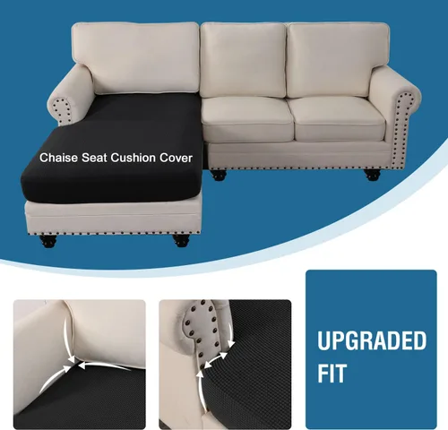 Vista 4 de H.Versailtex - Funda de sofá seccional de 1 pieza, funda deslizante para chaise con forma de L, funda de cojín separada para sofá seccional tanto