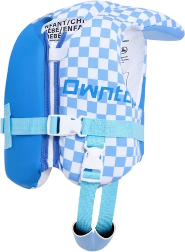 Vista 12 de Owntop Chaleco de natación para niños pequeños, chaqueta flotante, ayuda de natación para niños de 20-30-40-50 libras con correas de seguridad