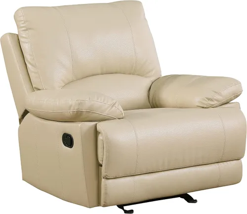 Vista 37 de Blackjack Furniture Brantley Collection - Sofá biplaza reclinable tapizado de cuero con consola, asientos acolchados de felpa con bobina Marrón