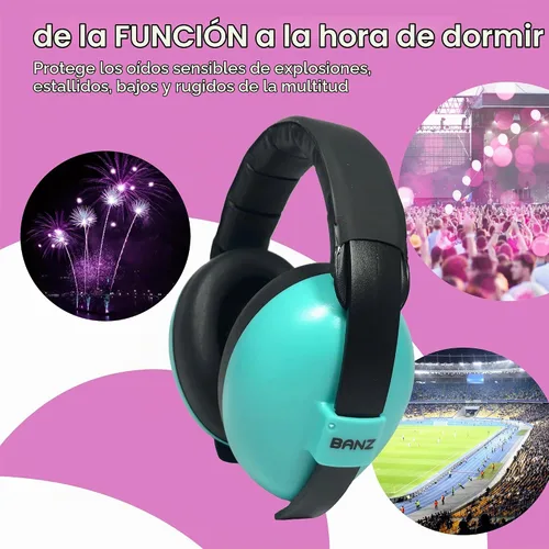 Vista 6 de BANZ - Auriculares con cancelación de ruido, protección infantil, laguna Azul aguamarina