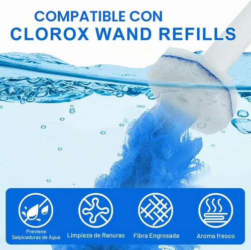 Vista 6 de Recambios de cabezal de cepillo de inodoro de 120 unidades para sistema de limpieza de inodoro Clorox