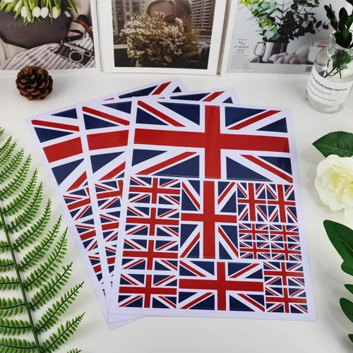 Vista 4 de QQSD Adhesivo de bandera británica del Reino Unido Union Jack en varios tamaños, paquete de 3, 11.7 x 8.3 pulgadas