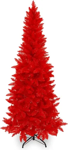 Vista 7 de Lápiz artificial de 7 pies delgado negro árbol de Navidad Halloween