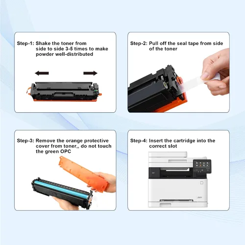Vista 5 de Cartucho de tóner negro 410A de repuesto para HP 410A CF410A para HP Color Laser Pro M477fnw M477fdw M477fdn M452dn M452nw M477 (2 unidades)