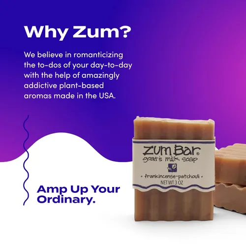 Vista 6 de Zum Indigo Wild Goat's Milk Soap Bar - Jabón para manos y cuerpo con aceites esenciales, aromas, hierba de limón, sangre de dragón, incienso