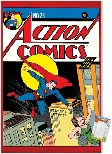 Vista 11 de Trends International DC Comics - Póster de pared de Superman - Action Comics 23, 14.725 x 22.375 pulgadas, versión enmarcada de madera de granero