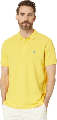 Vista 91 de Polo de piqué de algodón sólido para hombre con pequeño Pony Gris jaspeado