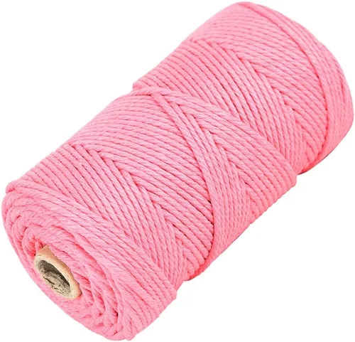 Vista 42 de Cordón de algodón para macramé, hilo torcido de 4 capas, cuerda de algodón natural, suministros perfectos de macramé, para hacer soportes colgantes
