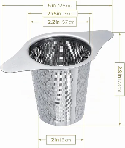 Vista 5 de Teabloom Infusor de té suelto universal con tapa/plato de doble propósito, se adapta a tazas, tazas, teteras - La elección del conocedor del té - Té