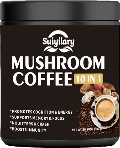 Vista 11 de Suiyilary Matcha de hongos, té matcha ceremonial en polvo con 7 hongos superalimentos, sin gluten, sabor genial matcha caliente o frío último, 5.29