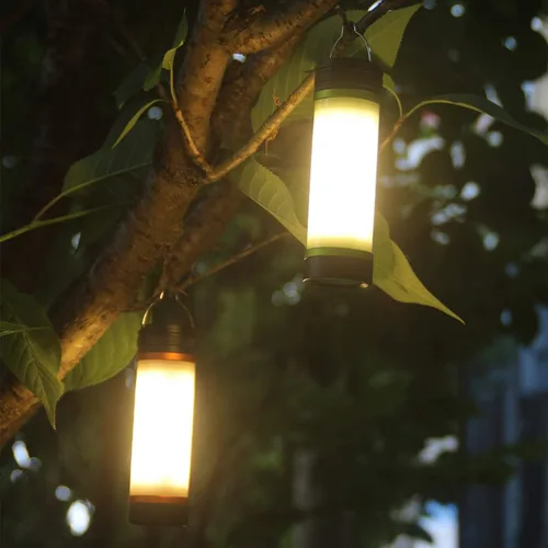 Vista 6 de NPET Linterna LED para campamento recargable, IPX7, impermeable, con 5 modos de rayo, accesorios de campamento portátiles, faros delanteros